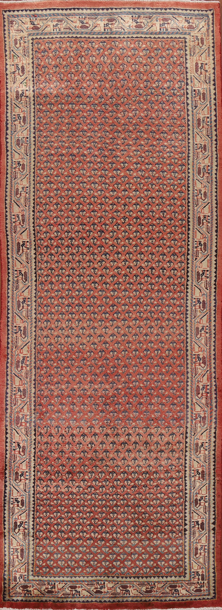 Red Botemir Persian Runner Rug 4x10