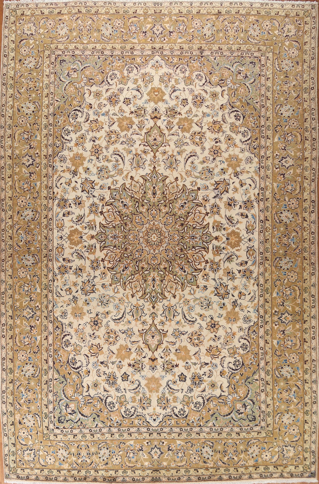Floral Wool Kashan Persian Area Rug 10x13