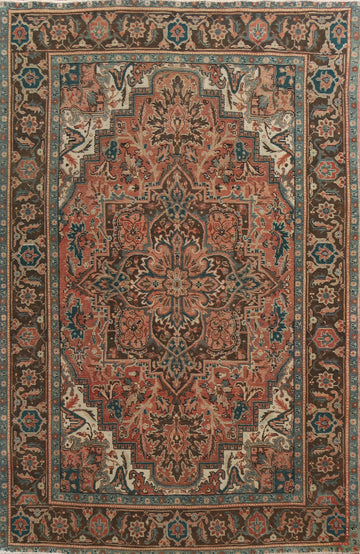 Handmade Wool Heriz Persian Area Rug 7x10