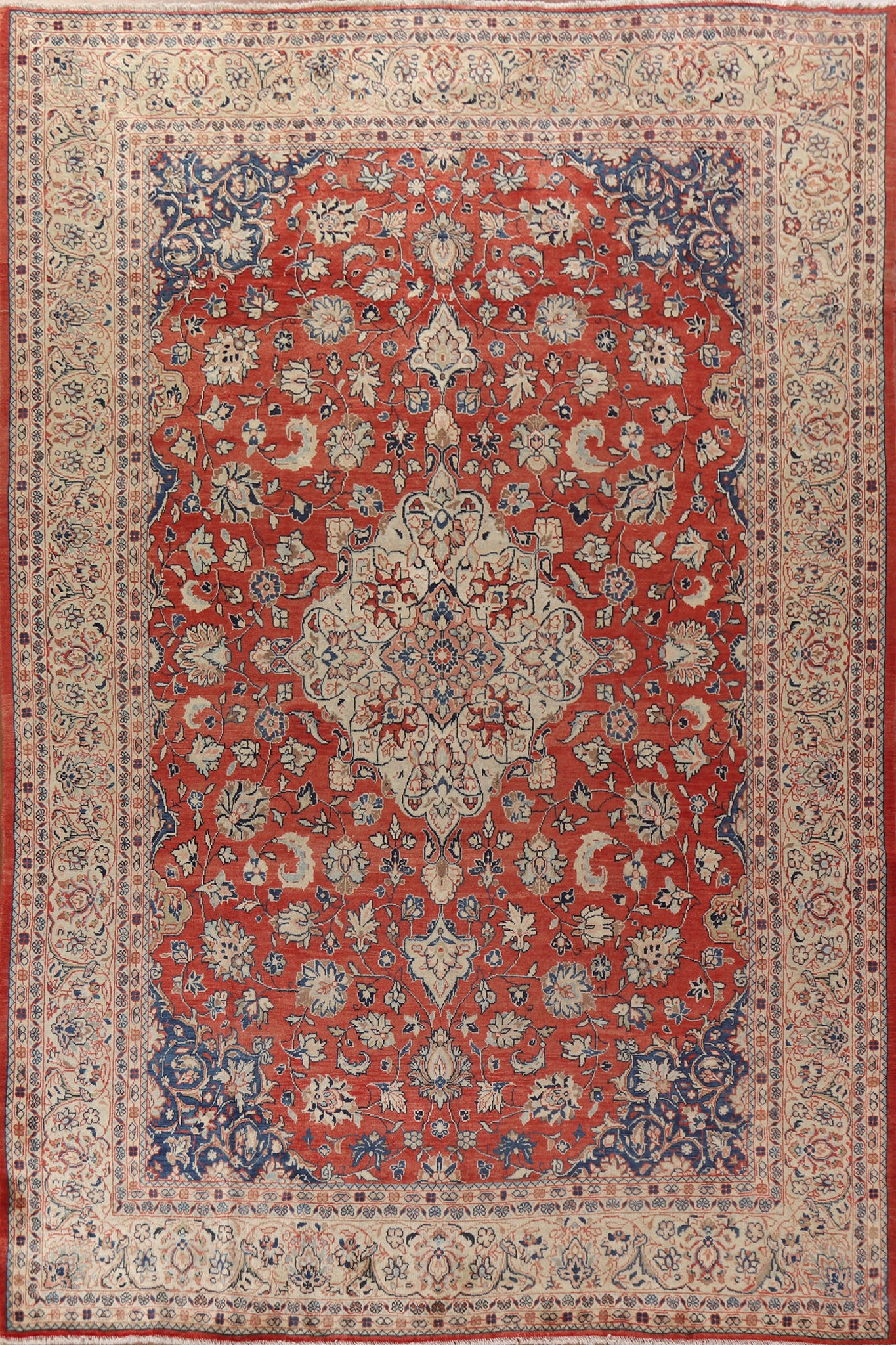 Vintage Wool Sarouk Persian Area Rug 9x12