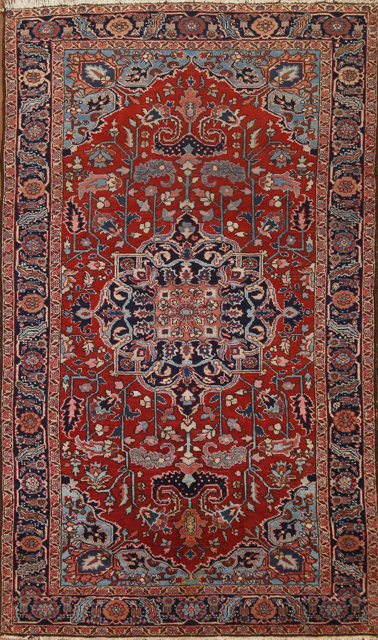 Antique Vegetable Dye Heriz Serapi Persian Area Rug 6x10