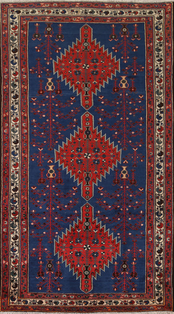 Blue Tribal Sirjan Persian Area Rug 5x9