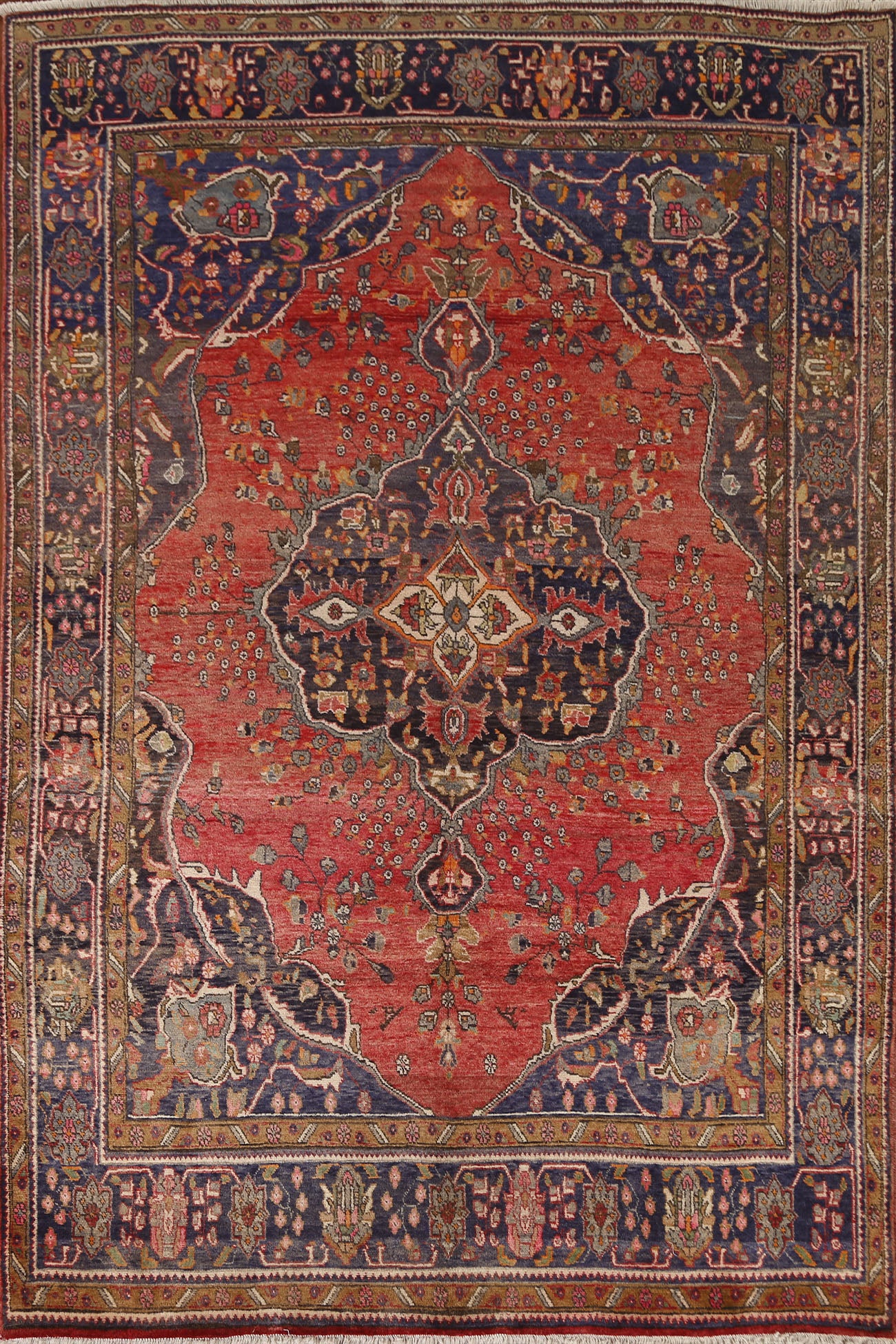 Handmade Heriz Persian Area Rug 6x9