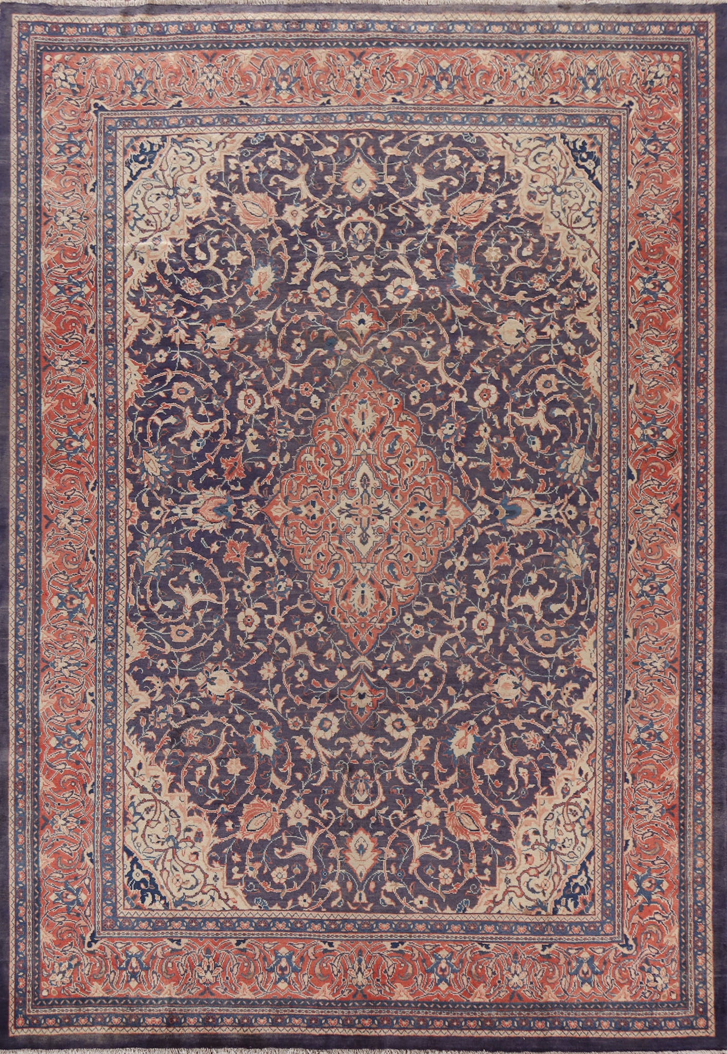 Navy Blue Sarouk Persian Area Rug 9x12