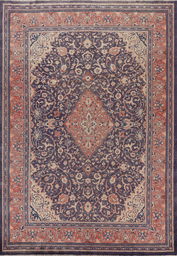 Navy Blue Sarouk Persian Area Rug 9x12