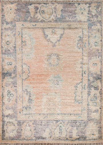 Geometric Oushak Turkish Area Rug 2x3