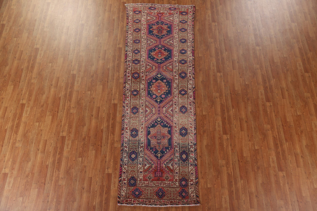 Wool Shiraz Persian Runner Rug 4x11