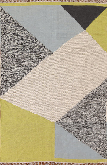 Hand-Woven Durrie Kilim Area Rug 5x8