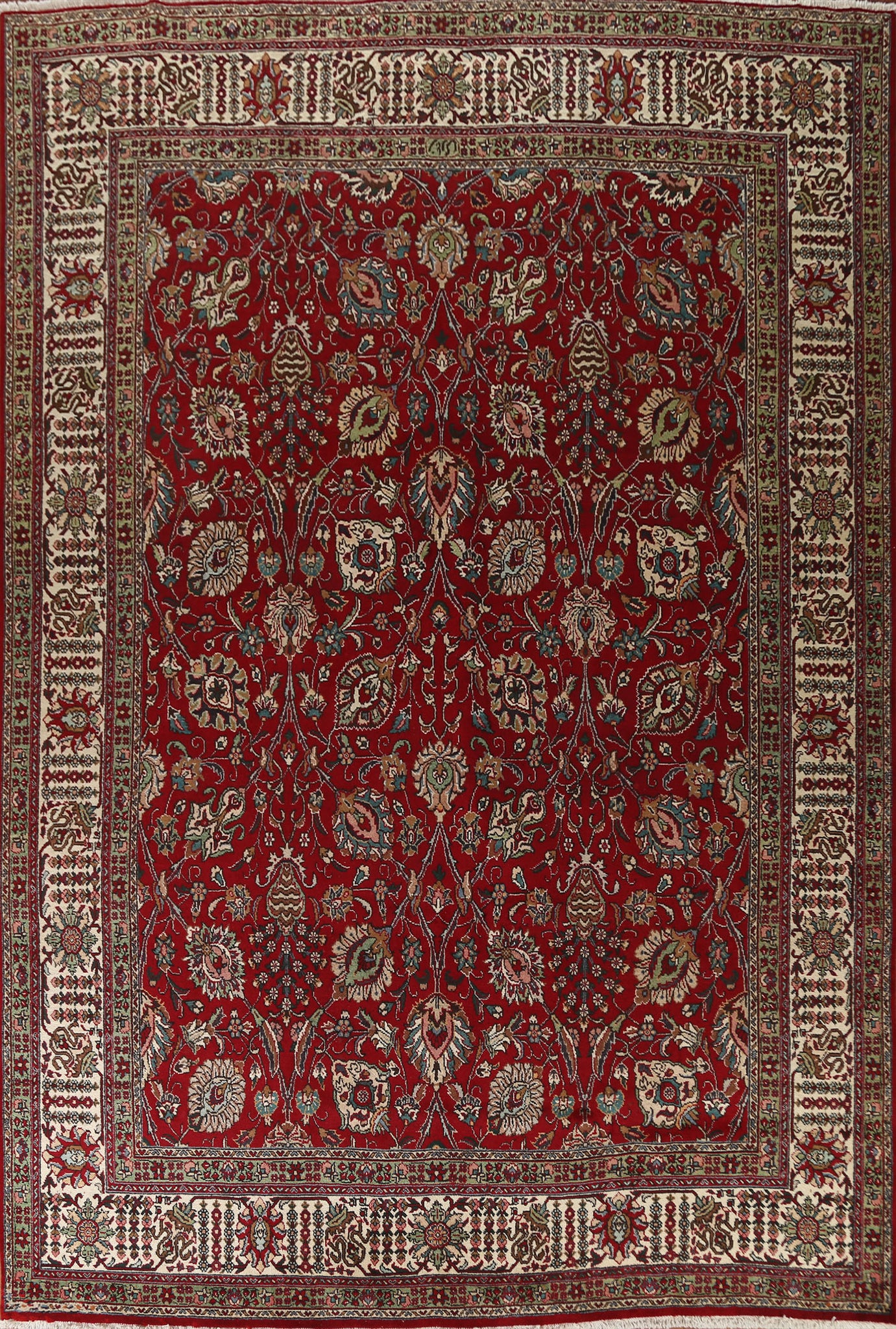 Vintage Red Tabriz Persian Area Rug 10x13