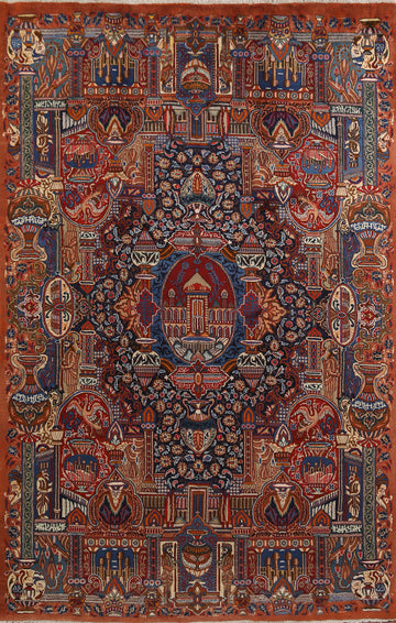 Pictorial Kashmar Persian Area Rug 7x10