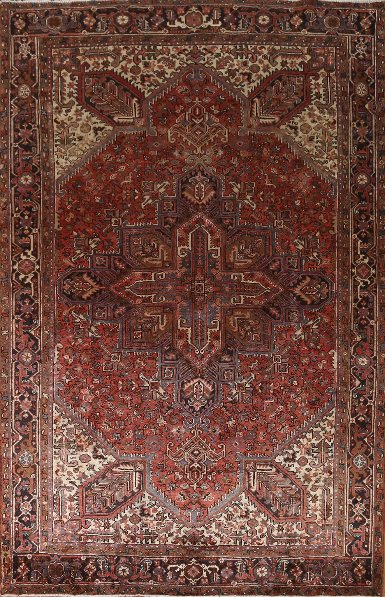 Vintage Wool Heriz Persian Area Rug 8x11