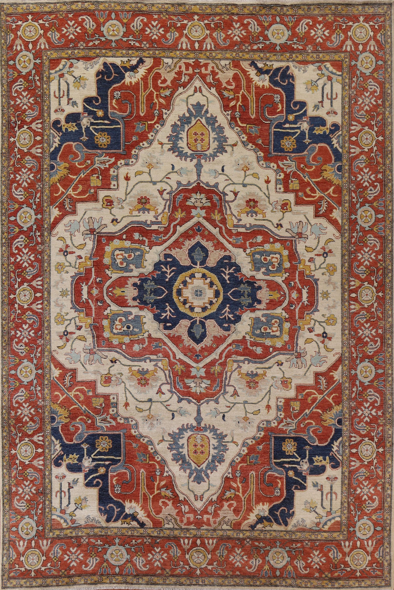 Vegetable Dye Heriz Serapi Area Rug 9x12