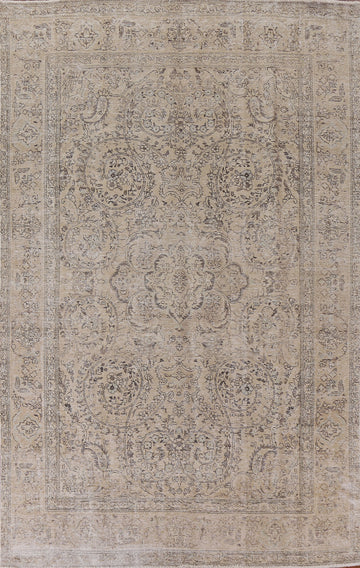 Distressed Tabriz Persian Area Rug 7x10