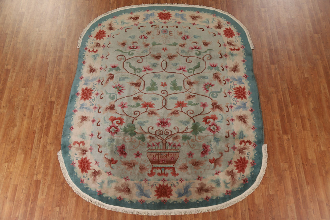 Vegetable Dye Art Deco Nichols Oval Area Rug 8x10