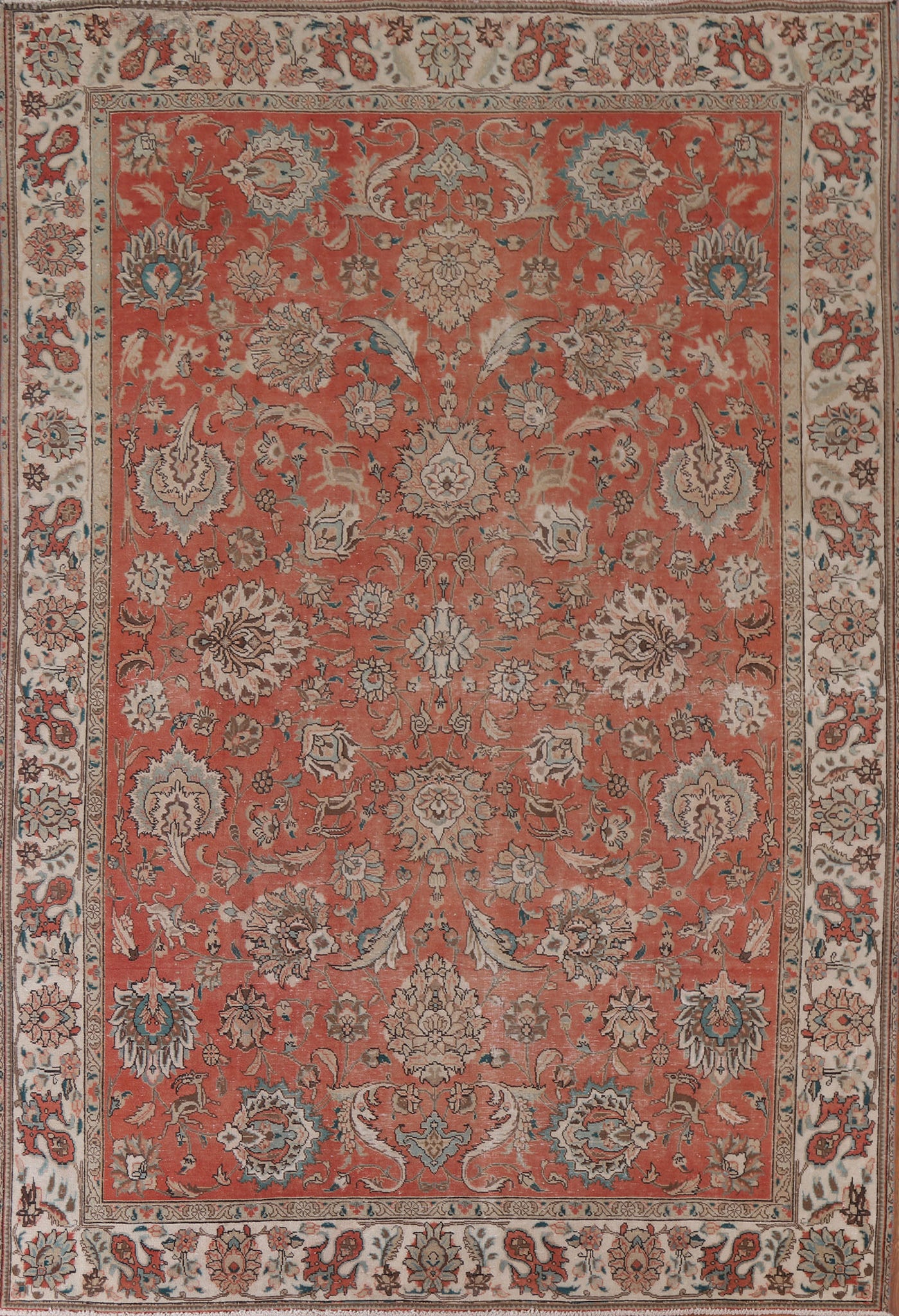 All-Over Floral Tabriz Persian Area Rug 8x11