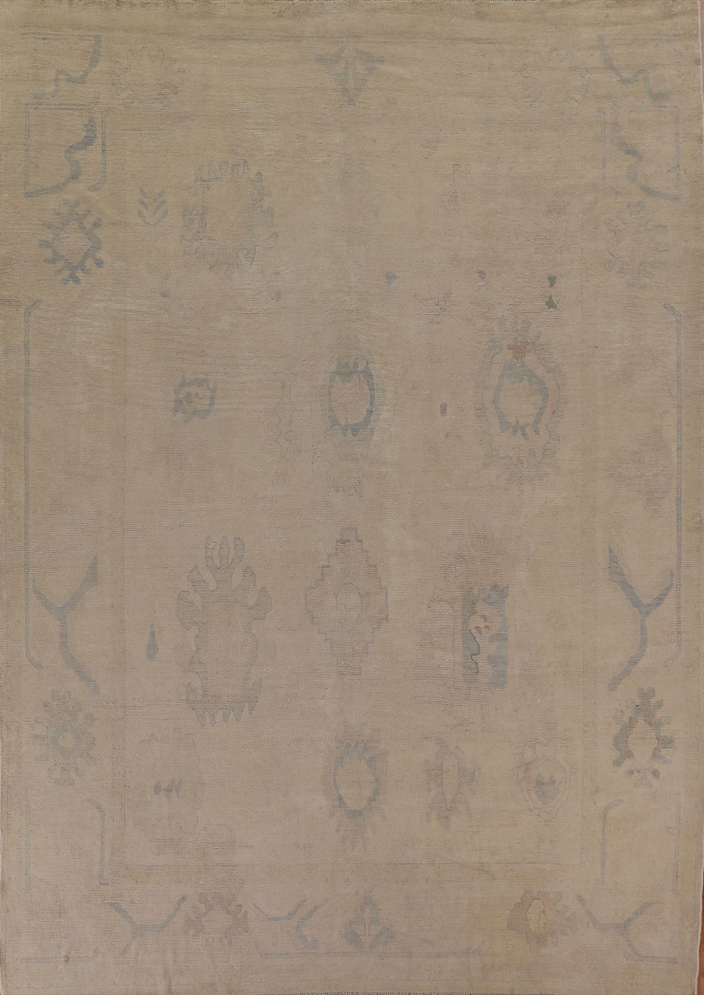 Vegetable Dye Oushak Turkish Area Rug 9x11