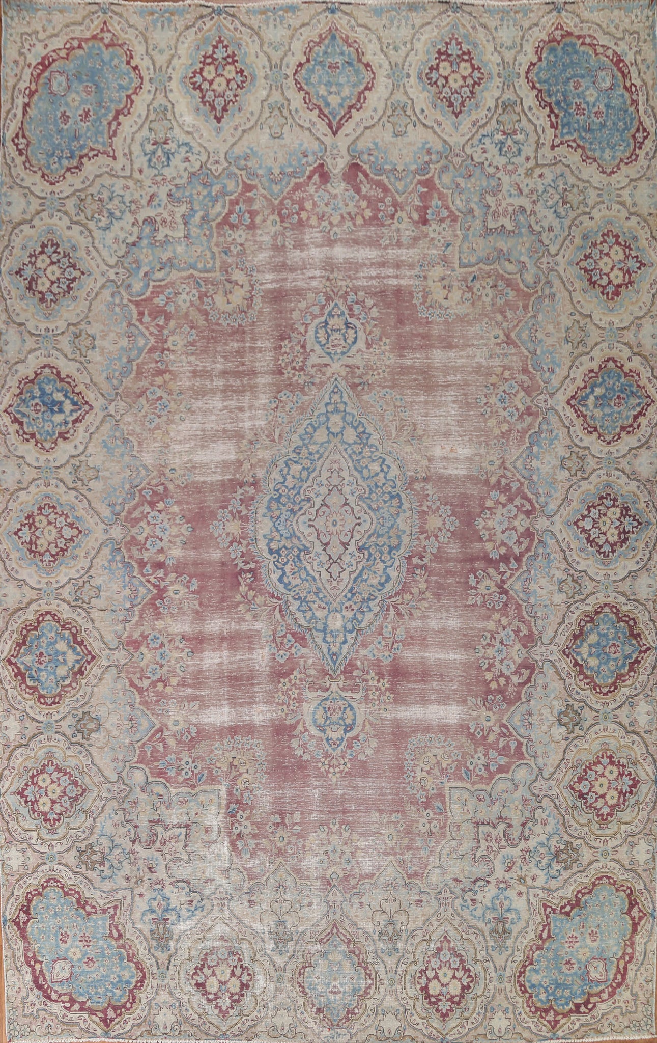 Distressed Kerman Persian Area Rug 10x13