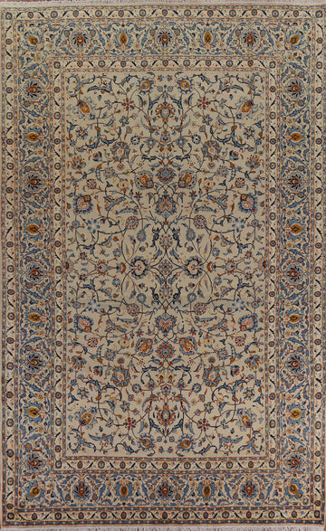 All-Over Floral Kashan Persian Area Rug 8x11