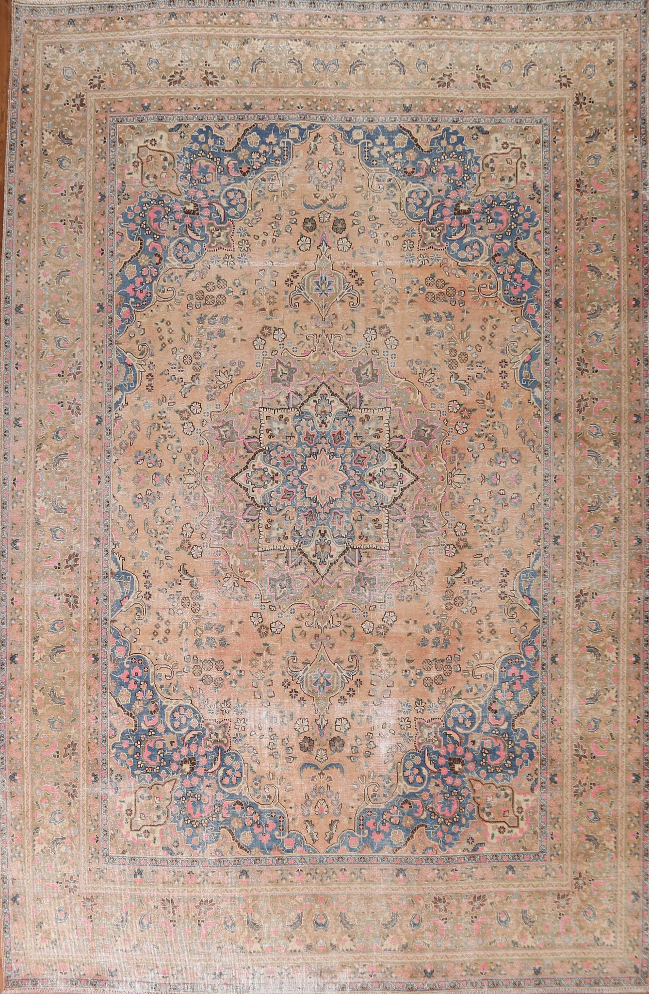 Distressed Over-Dyed Mashad Persian Area Rug 10x13