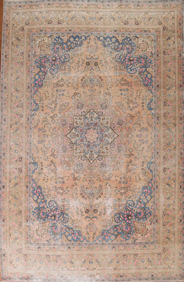 Distressed Over-Dyed Mashad Persian Area Rug 10x13