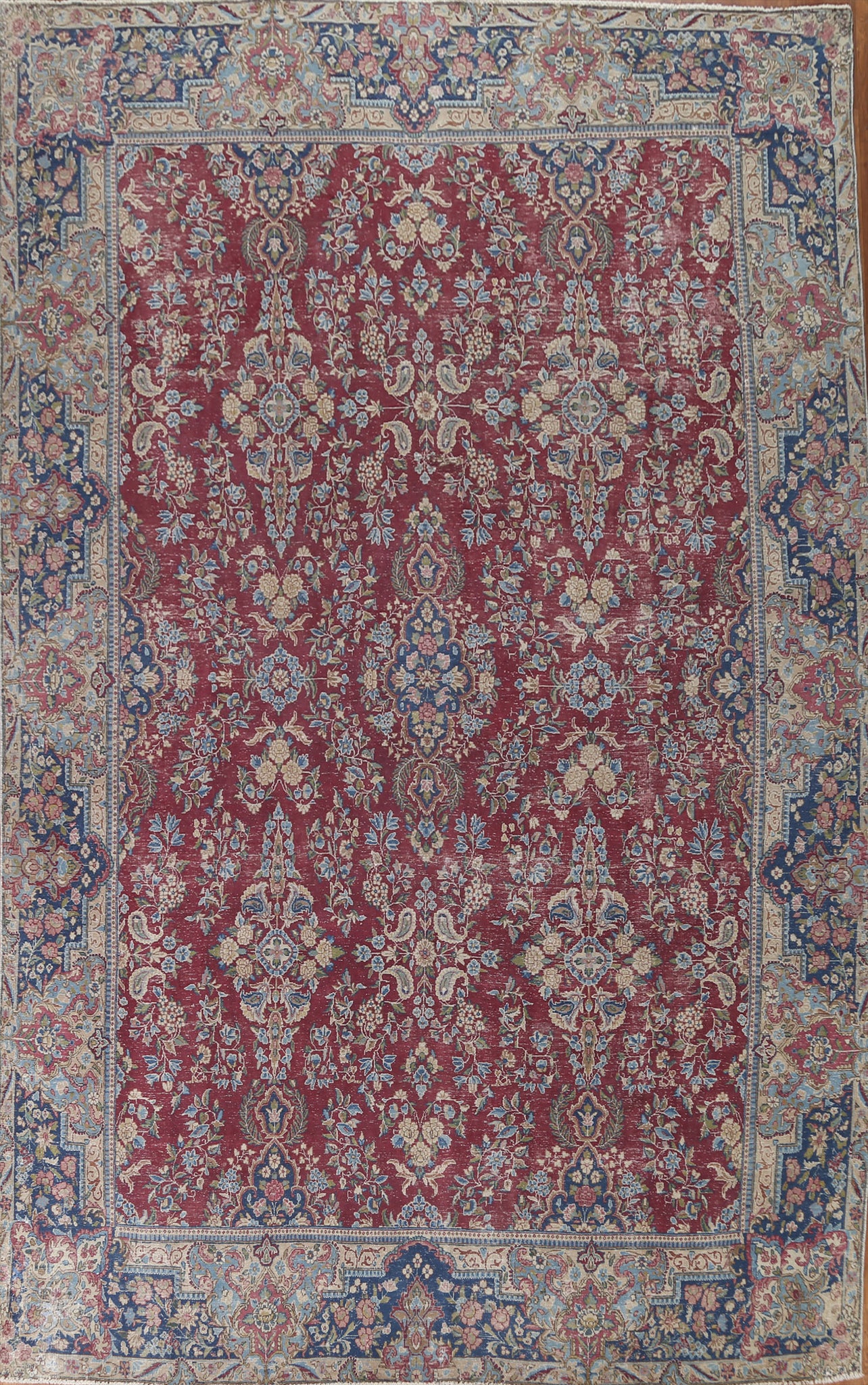 Antique Vegetable Dye Kerman Persian Area Rug 9x13