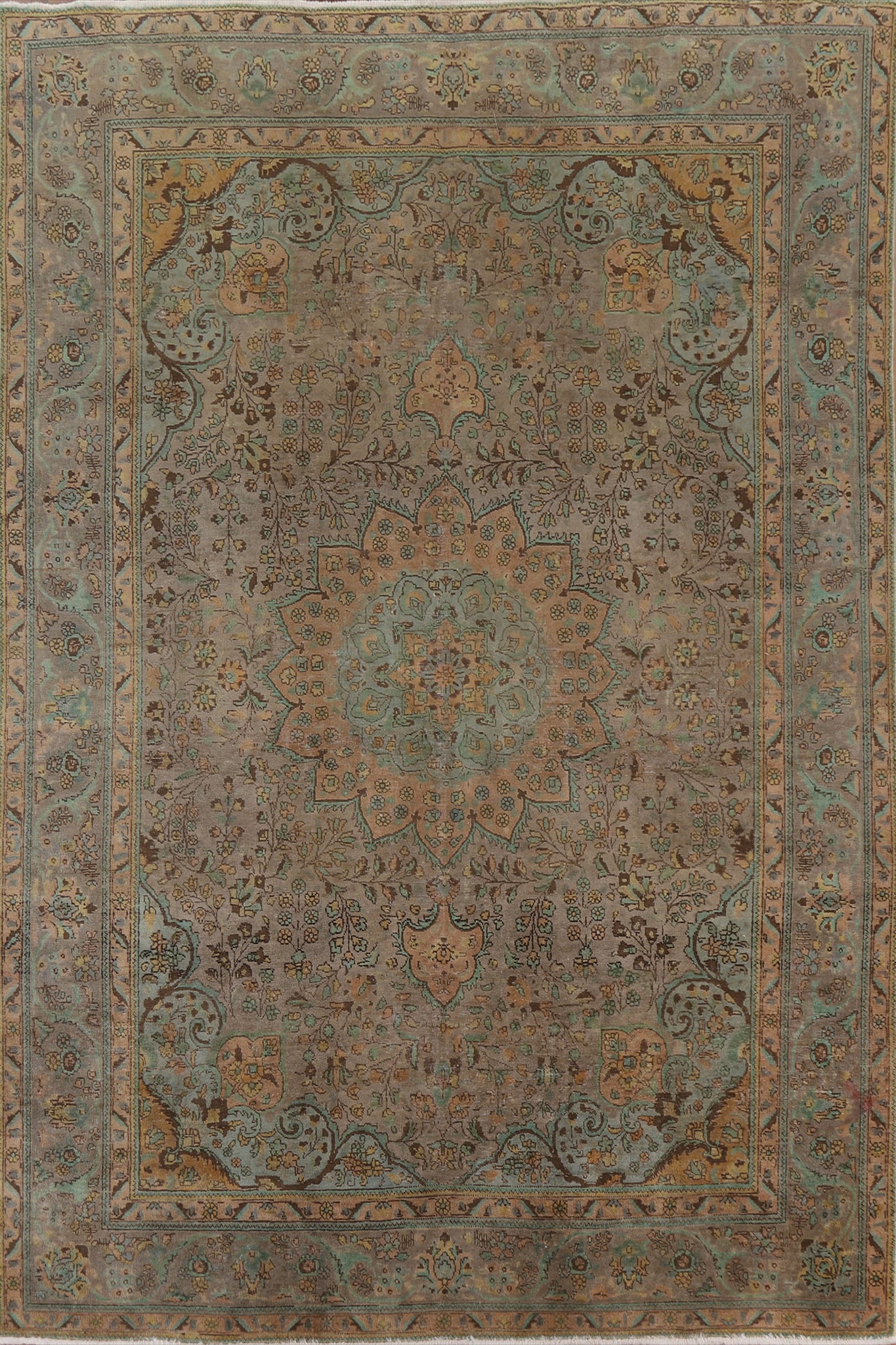 Over-Dyed Kashan Persian Area Rug 8x11