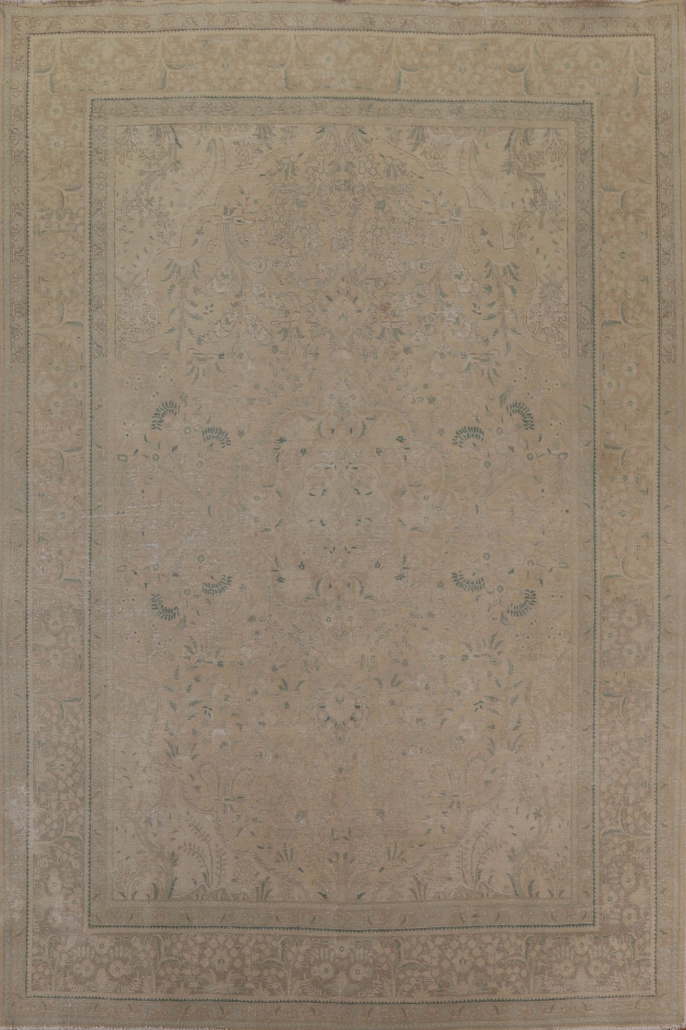 Vintage Muted Kashan Persian Area Rug 8x12