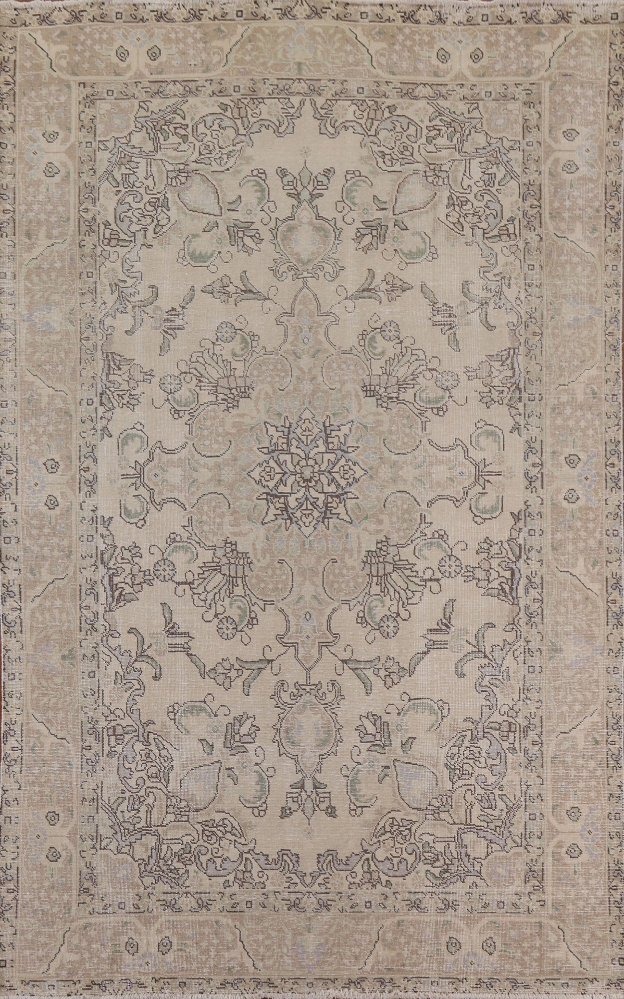 Distressed Tabriz Persian Area Rug 6x9