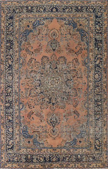 Floral Vintage Mashad Persian Area Rug 6x9