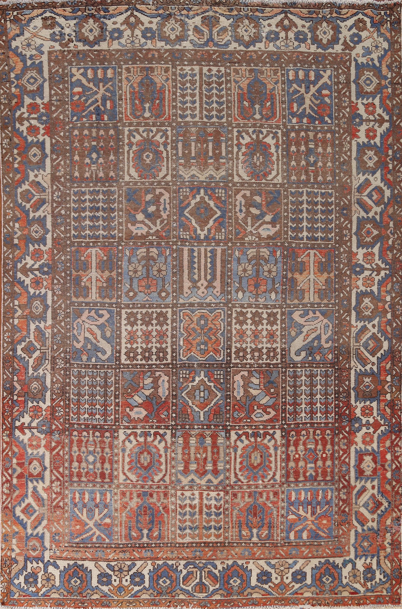 Antique Bakhtiari Persian Area Rug 7x9