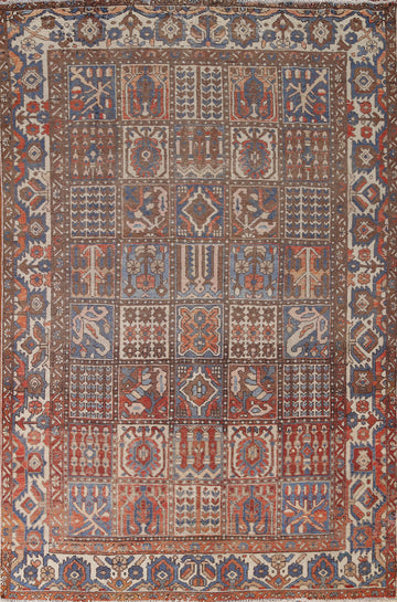 Antique Bakhtiari Persian Area Rug 7x9
