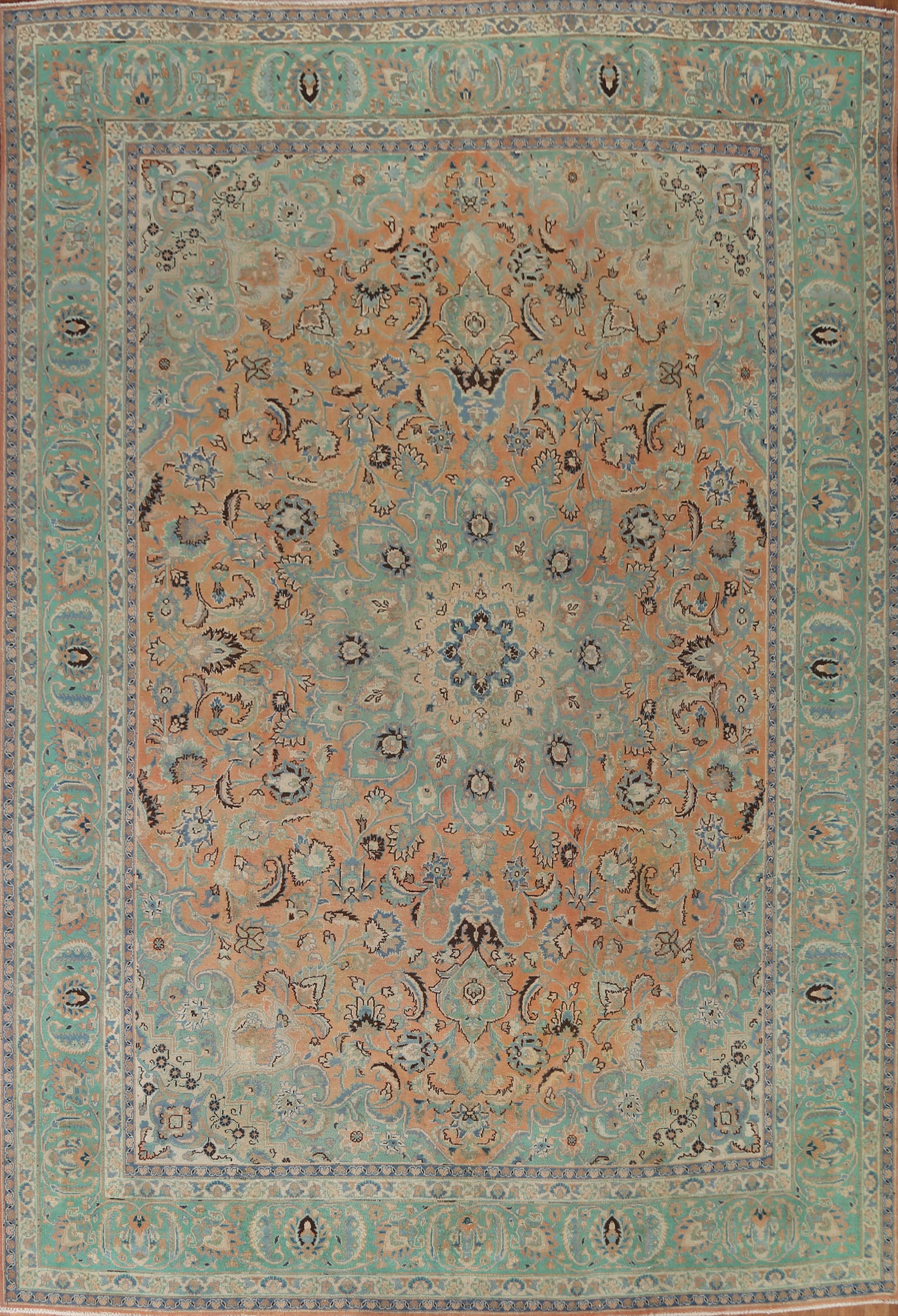 Distressed Mashad Persian Area Rug 9x12