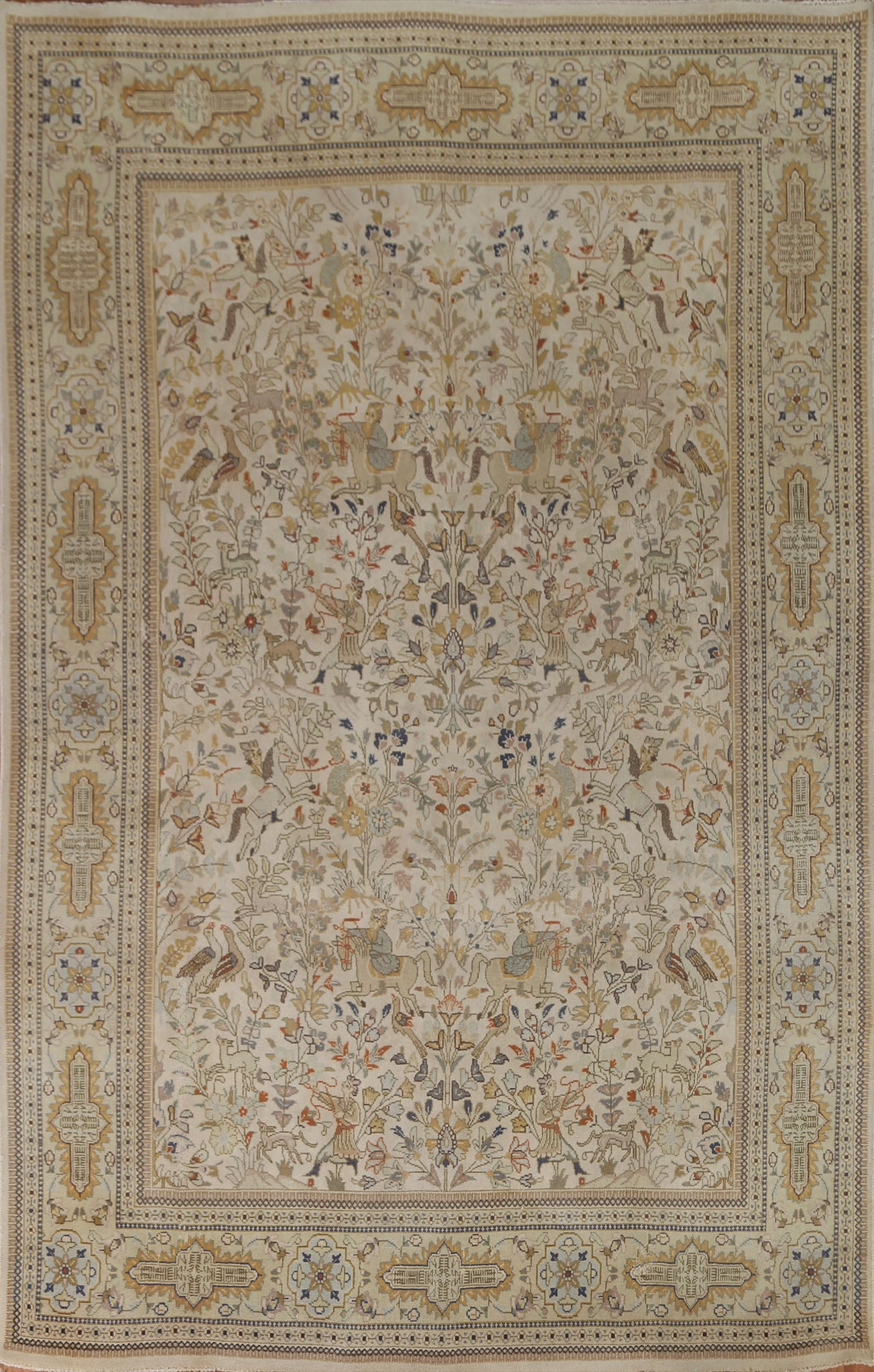 Hunting Design Tabatabaei Persian Area Rug 7x10