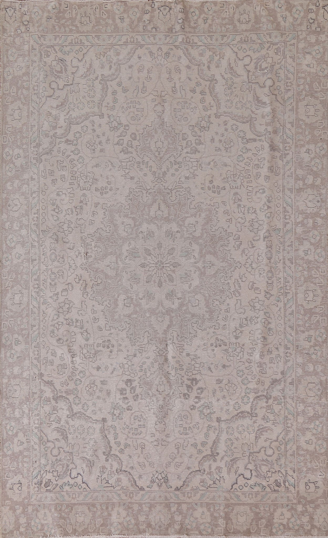 Distressed Muted Tabriz Persian Area Rug 6x9