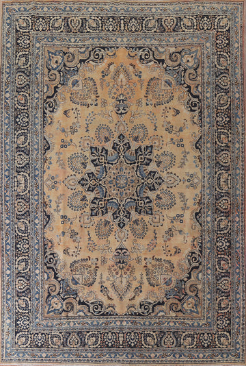Vintage Wool Mashad Persian Area Rug 10x13