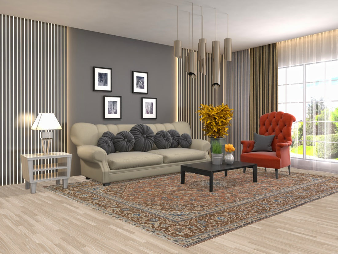 Traditional Kashan Persian Area Rug 8x11