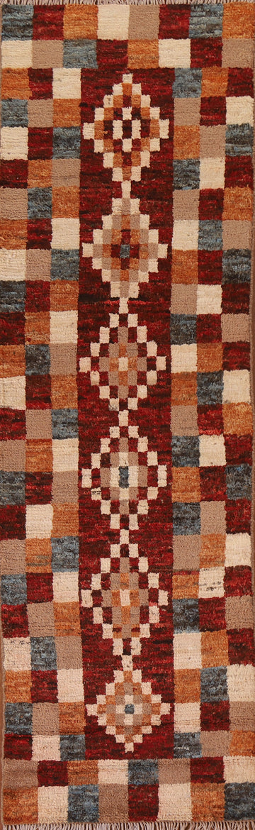 Checkered Moroccan Runner Rug 3x10