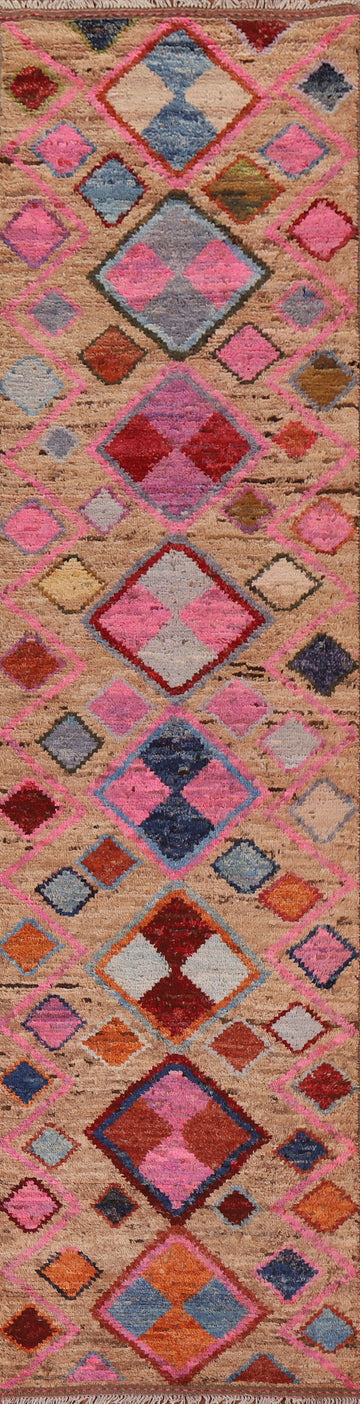 Geometric Moroccan Runner Rug 3x13