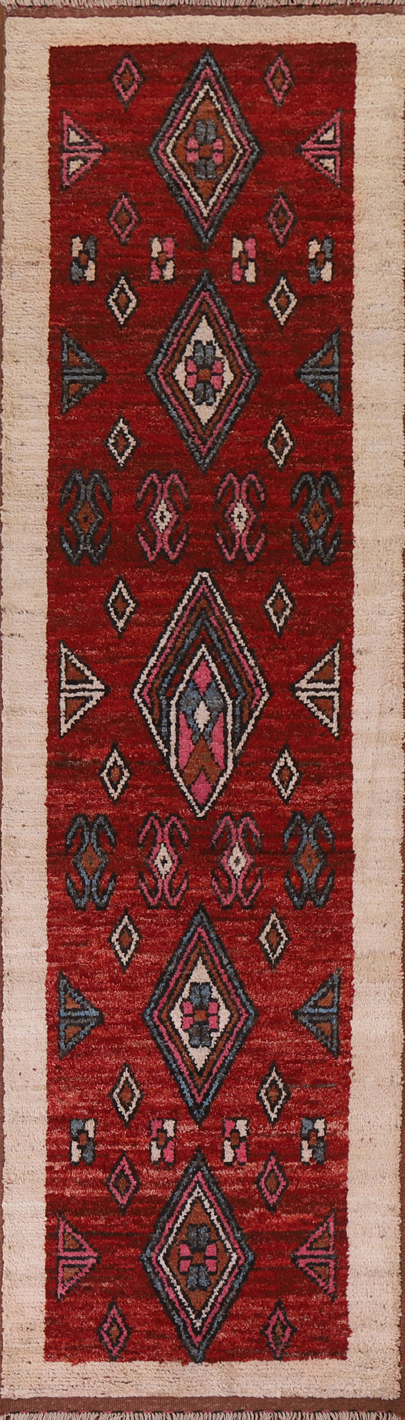 Tribal Moroccan Oriental Runner Rug 3x12