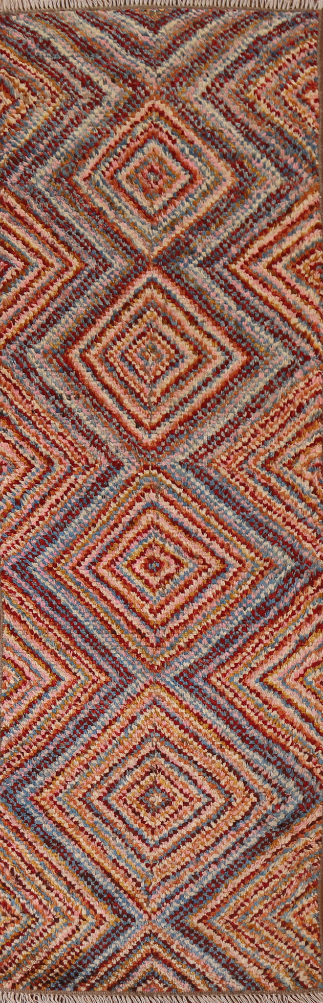 Hand-Knotted Moroccan Runner Rug 3x9