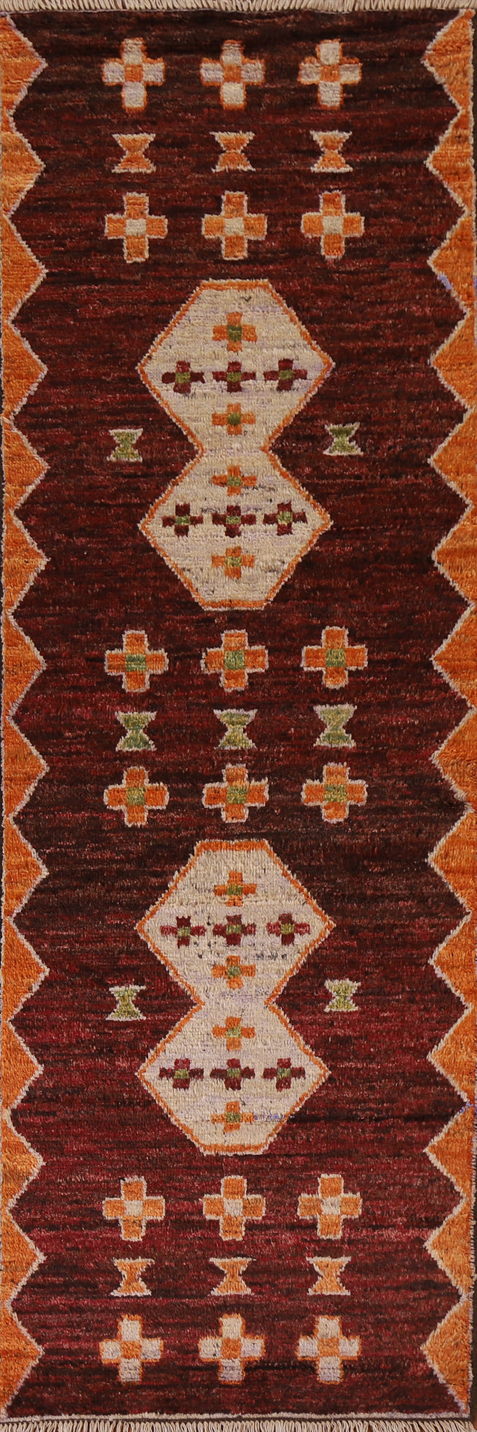 Burgundy Moroccan Runner Rug 3x10