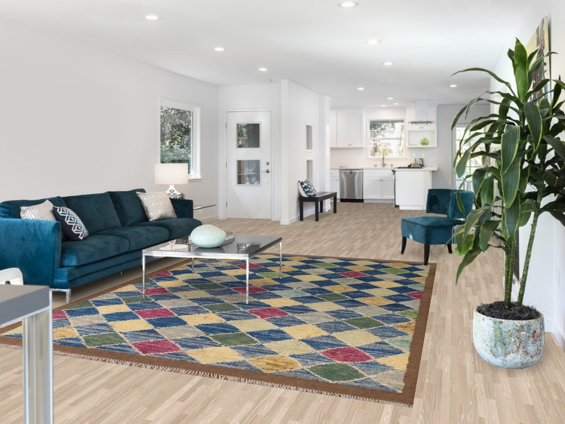 Trellis Wool Moroccan Area Rug 7x10