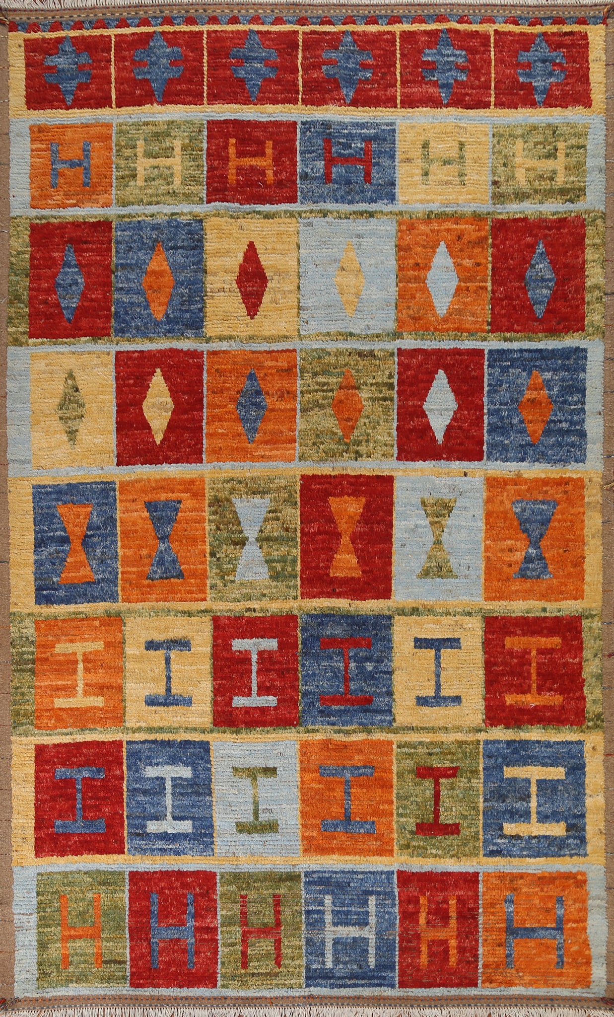 Multi-Colored Moroccan Wool Area Rug 7x10