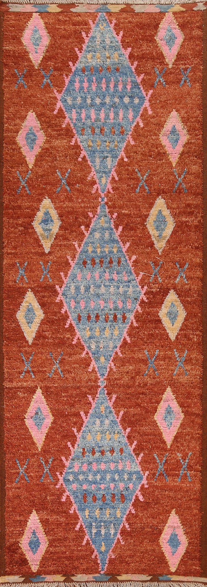 Orange Moroccan Runner Rug 3x10