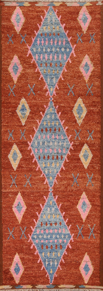 Orange Moroccan Runner Rug 3x10