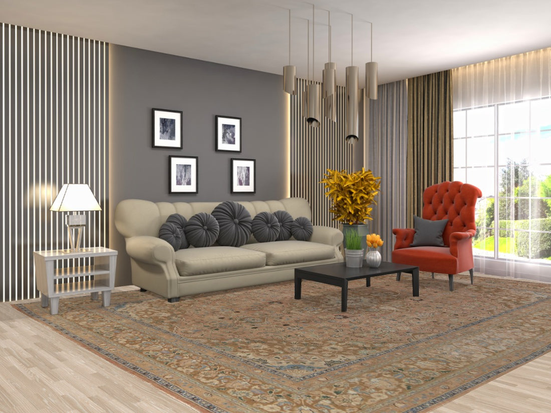 Traditional Mashad Persian Area Rug 10x13