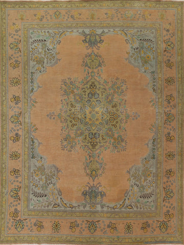 Distressed Over-Dyed Tabriz Persian Area Rug 8x11
