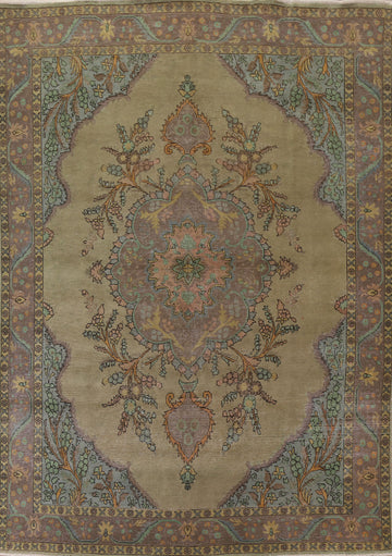 Vintage Over-Dyed Tabriz Persian Area Rug 9x12