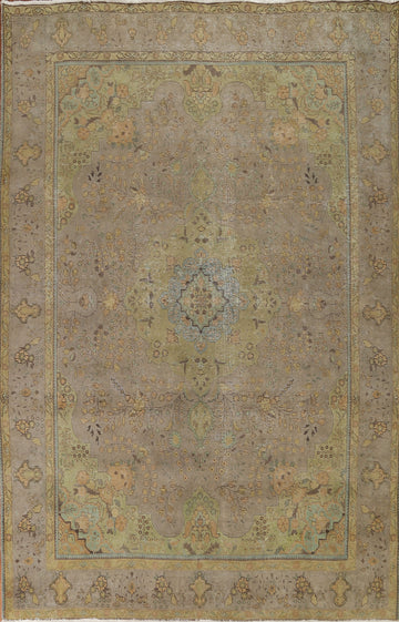 Distressed Over-Dyed Tabriz Persian Area Rug 8x11