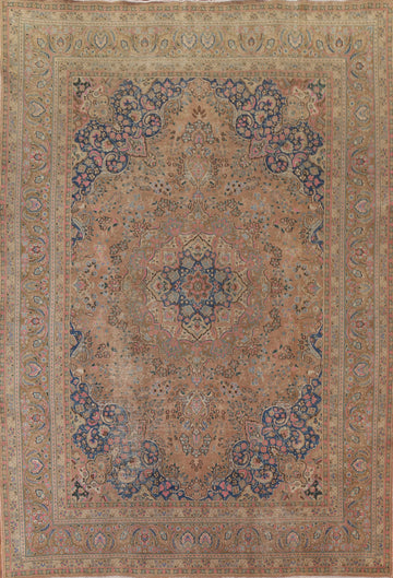 Vintage Wool Mashad Persian Area Rug 10x13